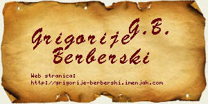 Grigorije Berberski vizit kartica